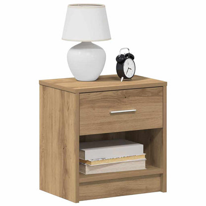 Comodini 2 pz con Cassetto Rovere Artigianale 39x28x41 cm