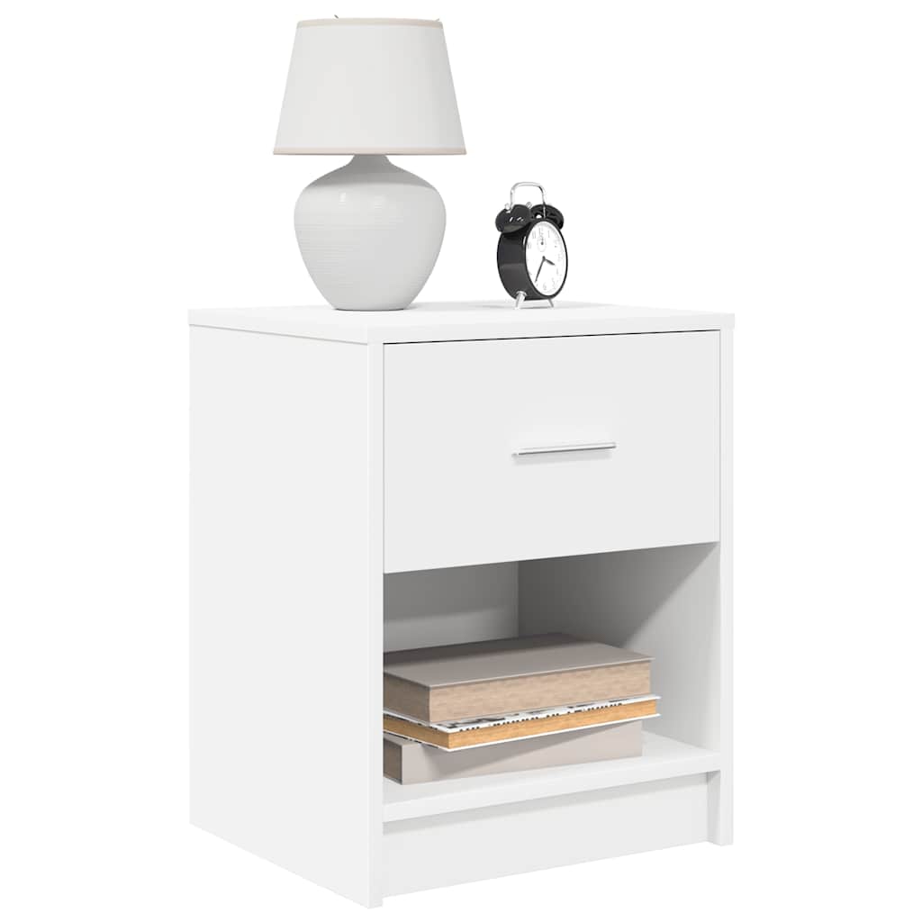 Comodino con Cassetto Bianco 40x34x50 cm