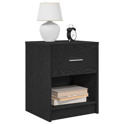 Comodino con Cassetto Nero 40x34x50 cm