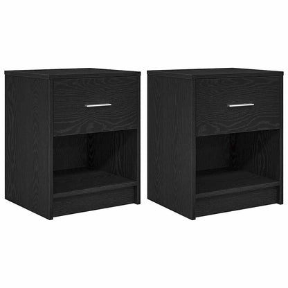 Comodini 2 pz con Cassetto Nero 40x34x50 cm