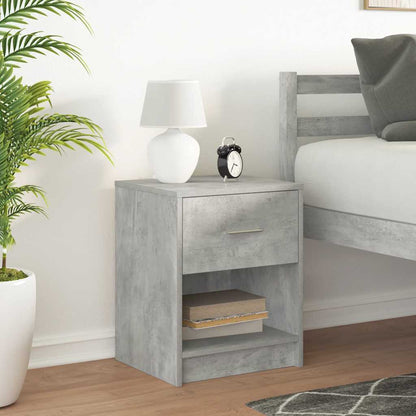 Comodino con Cassetto Grigio Cemento 40x34x50 cm