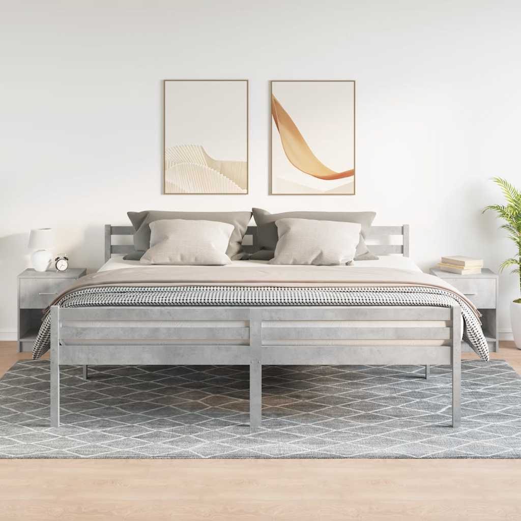 Comodini 2 pz con Cassetto Grigio Cemento 40x34x50 cm