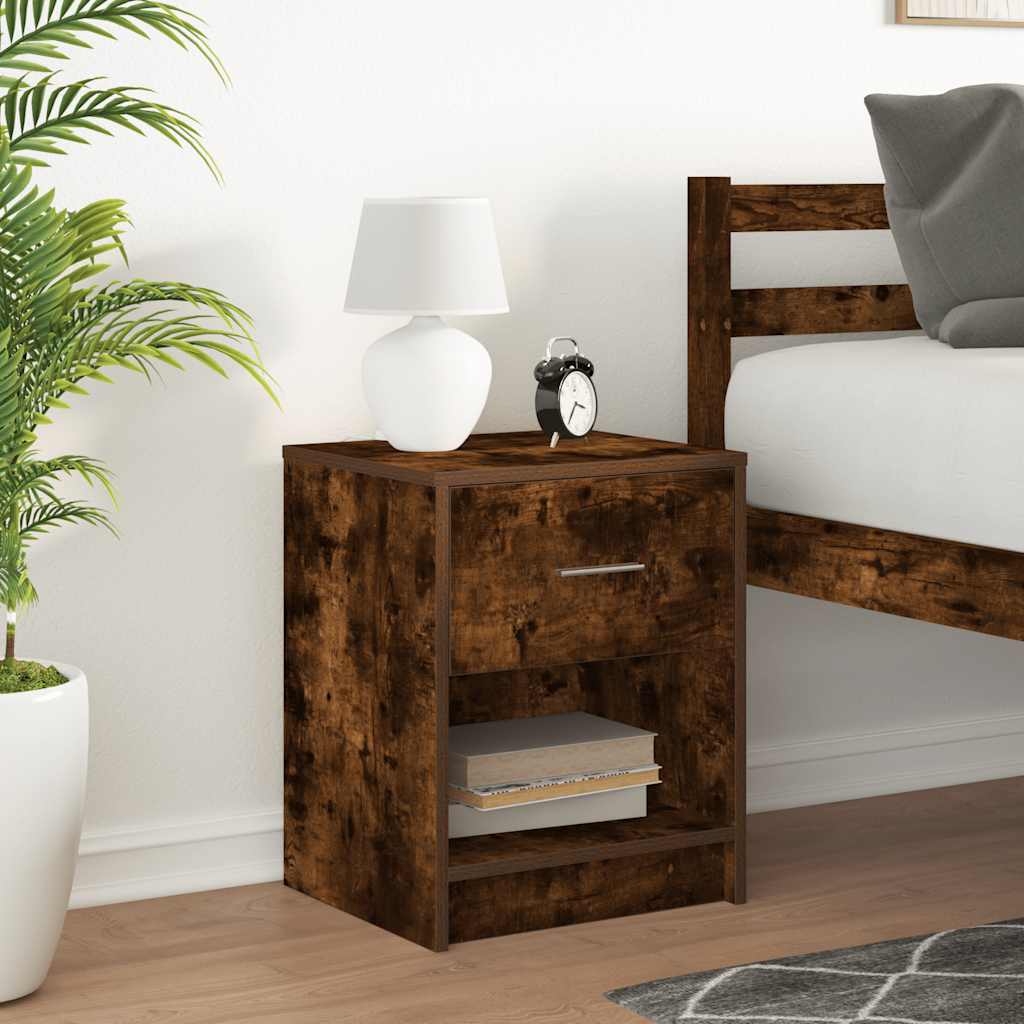 Comodino con Cassetto Rovere Fumo 40x34x50 cm