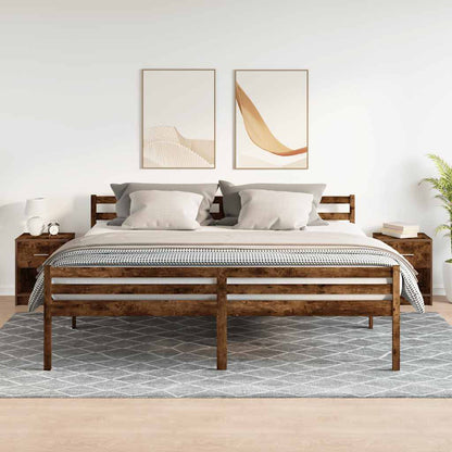 Comodini 2 pz con Cassetto Rovere Fumo 40x34x50 cm