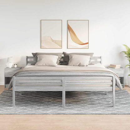 Comodini 2 pz con Cassetto Grigio Sonoma 40x34x50 cm