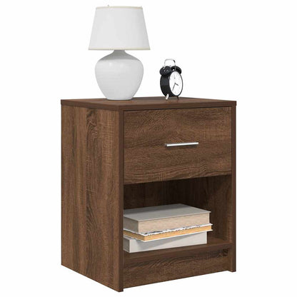 Comodino con Cassetto Rovere Marrone 40x34x50 cm