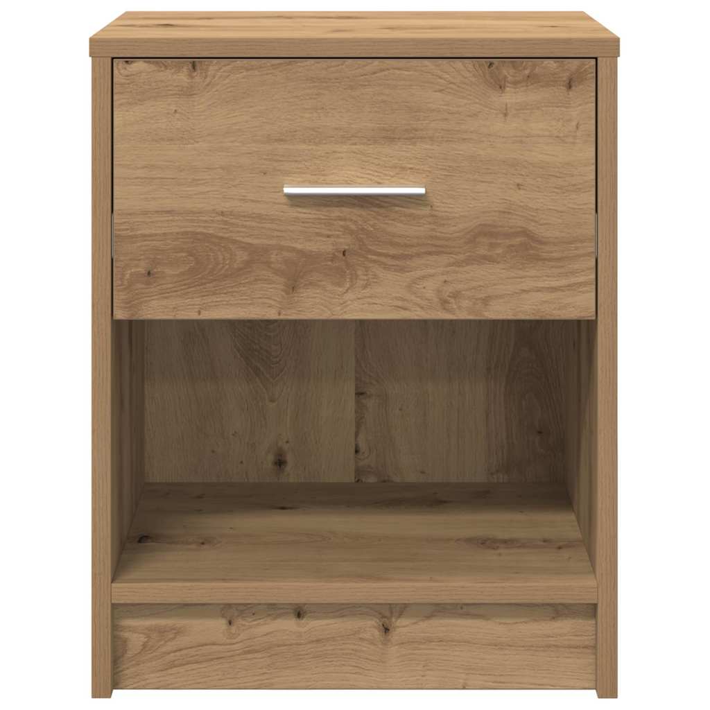 Comodini 2 pz con Cassetto Rovere Artigianale 40x34x50 cm