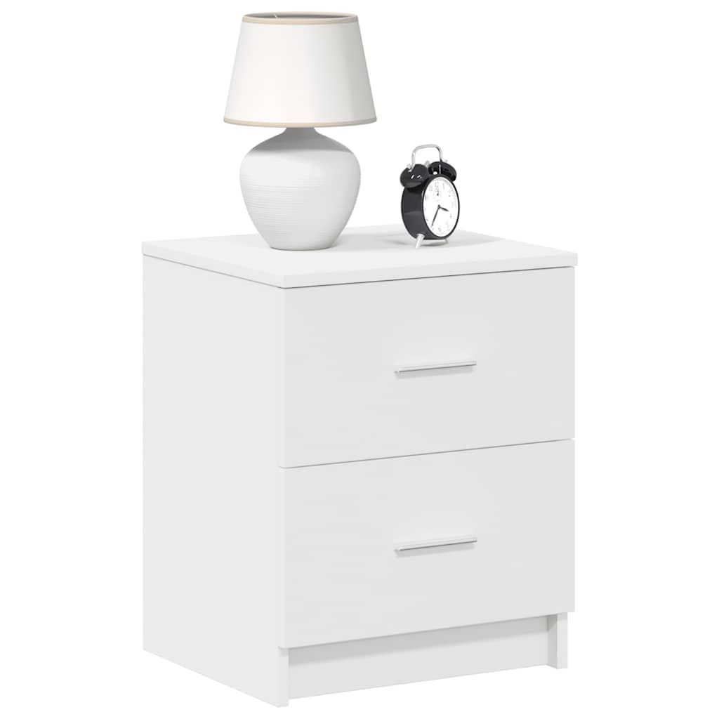 Comodini 2 pz con 2 Cassetti Bianchi 40x36x50 cm