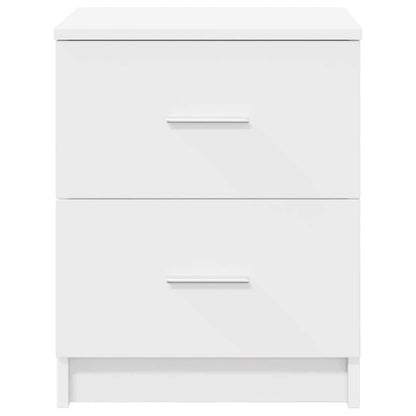 Comodini 2 pz con 2 Cassetti Bianchi 40x36x50 cm