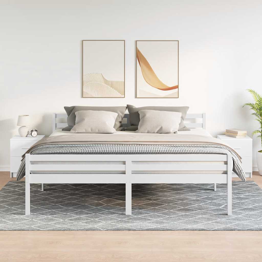 Comodini 2 pz con 2 Cassetti Bianchi 40x36x50 cm