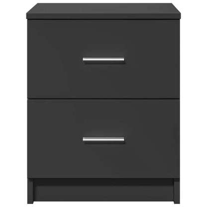 Comodini 2 pz con 2 Cassetti Neri 40x36x50 cm