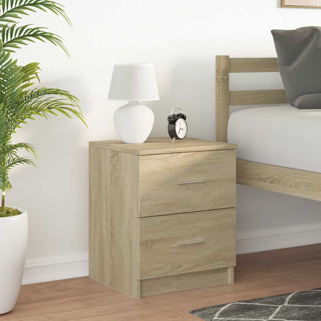 Comodino con 2 Cassetti Rovere Sonoma 40x36x50 cm