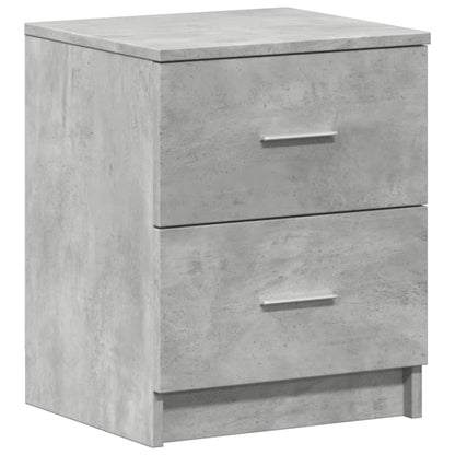 Comodino con 2 Cassetti Grigio Cemento 40x36x50 cm