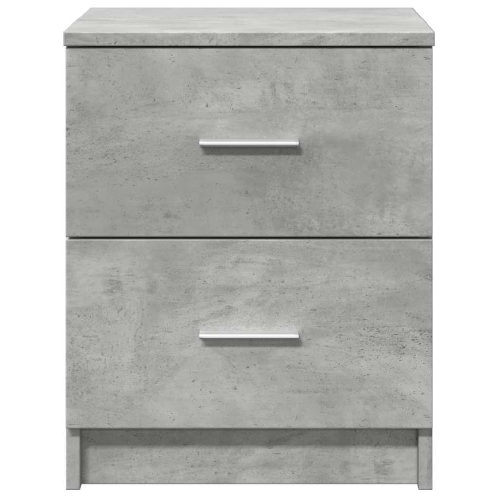 Comodino con 2 Cassetti Grigio Cemento 40x36x50 cm