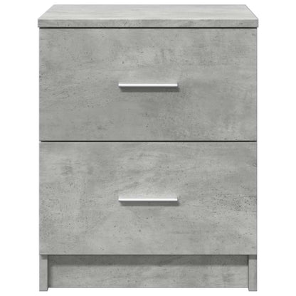 Comodino con 2 Cassetti Grigio Cemento 40x36x50 cm