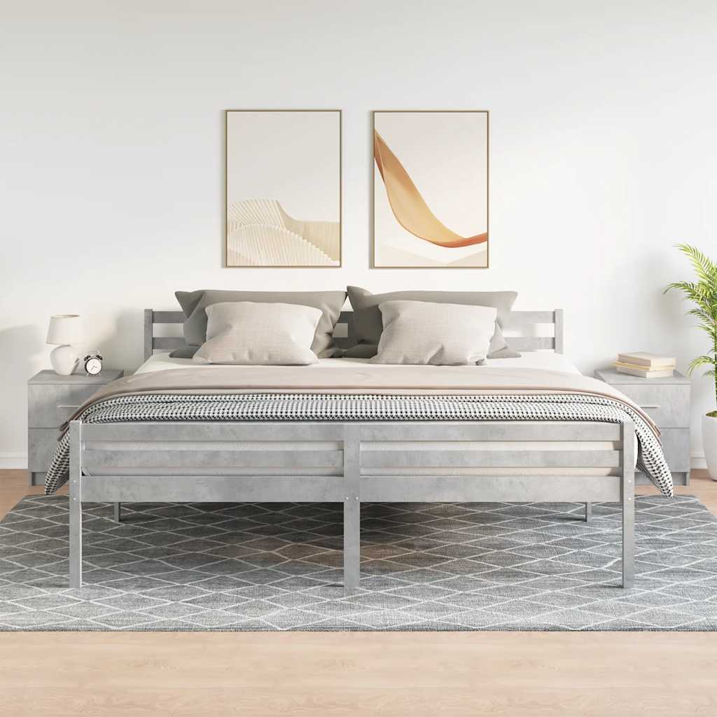 Comodini 2 pz con 2 Cassetti Grigio Cemento 40x36x50 cm