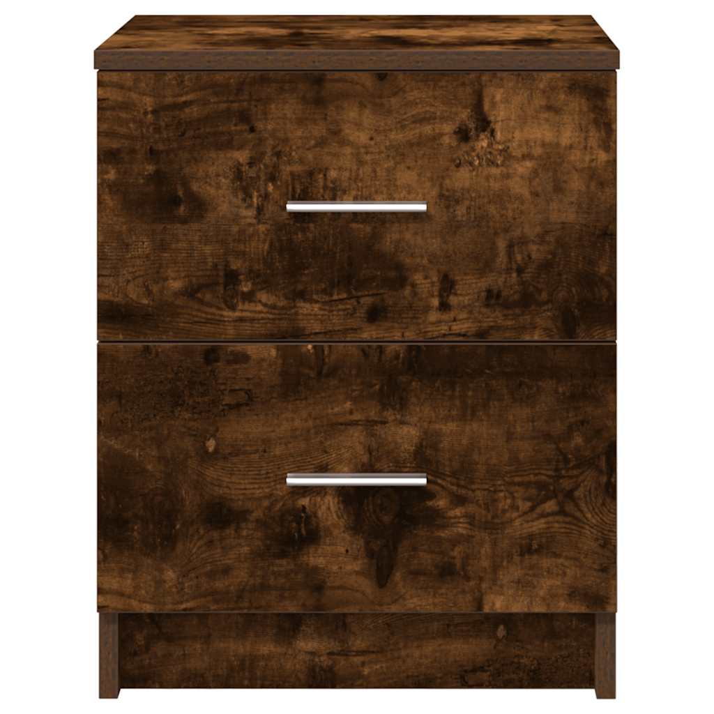 Comodini 2 pz con 2 Cassetti Rovere Fumo 40x36x50 cm