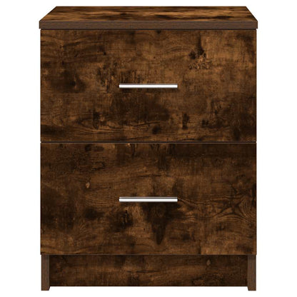 Comodini 2 pz con 2 Cassetti Rovere Fumo 40x36x50 cm