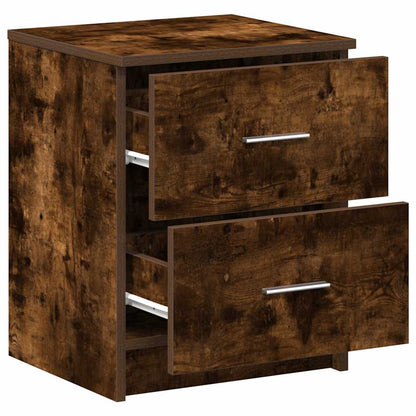 Comodini 2 pz con 2 Cassetti Rovere Fumo 40x36x50 cm