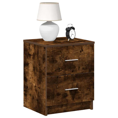 Comodini 2 pz con 2 Cassetti Rovere Fumo 40x36x50 cm
