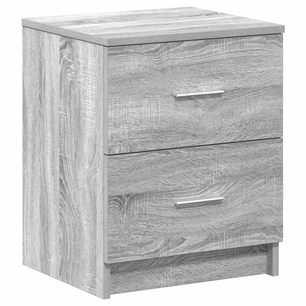 Comodino con 2 Cassetti Grigio Sonoma 40x36x50 cm