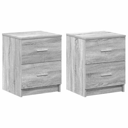 Comodini 2 pz con 2 Cassetti Grigio Sonoma 40x36x50 cm