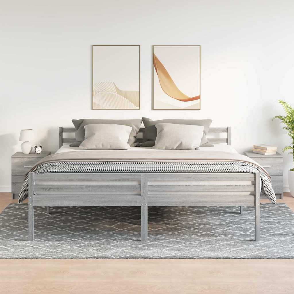 Comodini 2 pz con 2 Cassetti Grigio Sonoma 40x36x50 cm