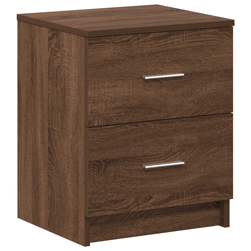 Comodino con 2 Cassetti Rovere Marrone 40x36x50 cm