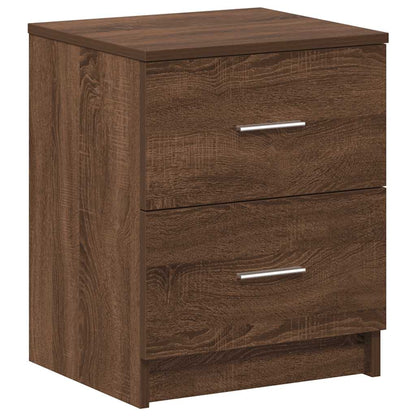 Comodino con 2 Cassetti Rovere Marrone 40x36x50 cm