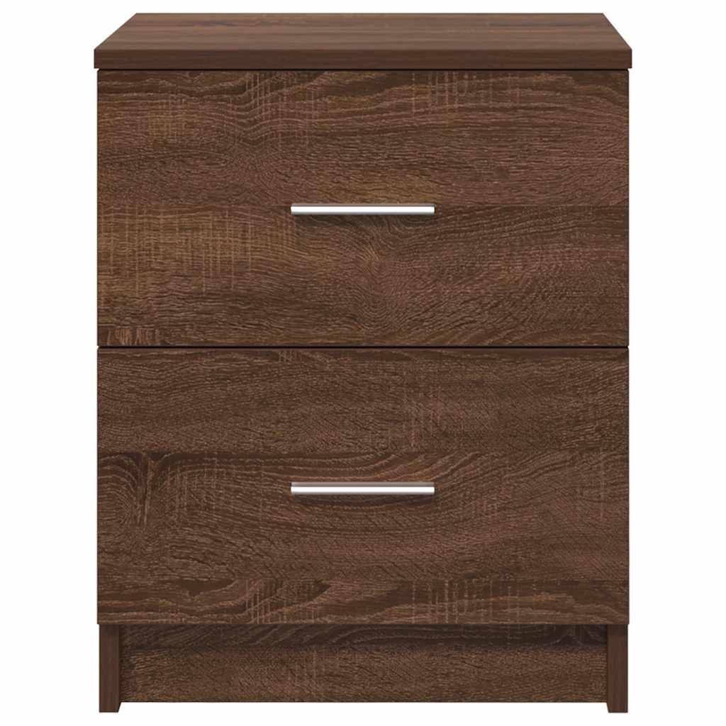 Comodino con 2 Cassetti Rovere Marrone 40x36x50 cm