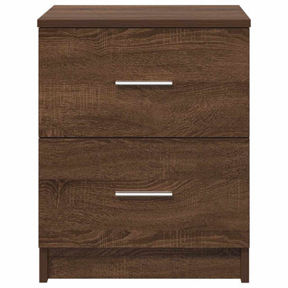 Comodino con 2 Cassetti Rovere Marrone 40x36x50 cm