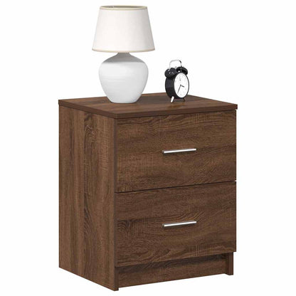 Comodino con 2 Cassetti Rovere Marrone 40x36x50 cm