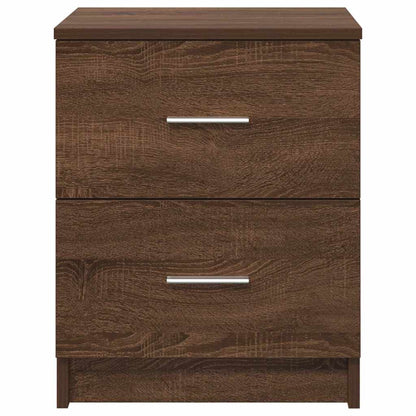 Comodini 2 pz con 2 Cassetti Rovere Marrone 40x36x50 cm