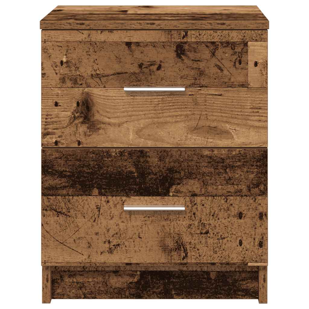 Comodino con 2 Cassetti Legno Antico 40x36x50 cm