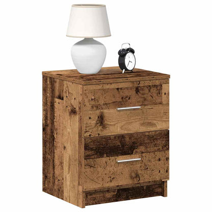 Comodino con 2 Cassetti Legno Antico 40x36x50 cm