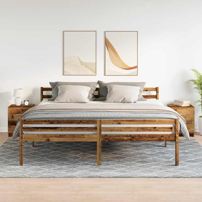Comodini 2 pz con 2 Cassetti Legno Antico 40x36x50 cm