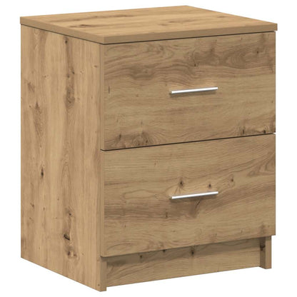 Comodino con 2 Cassetti Rovere Artigianale 40x36x50 cm