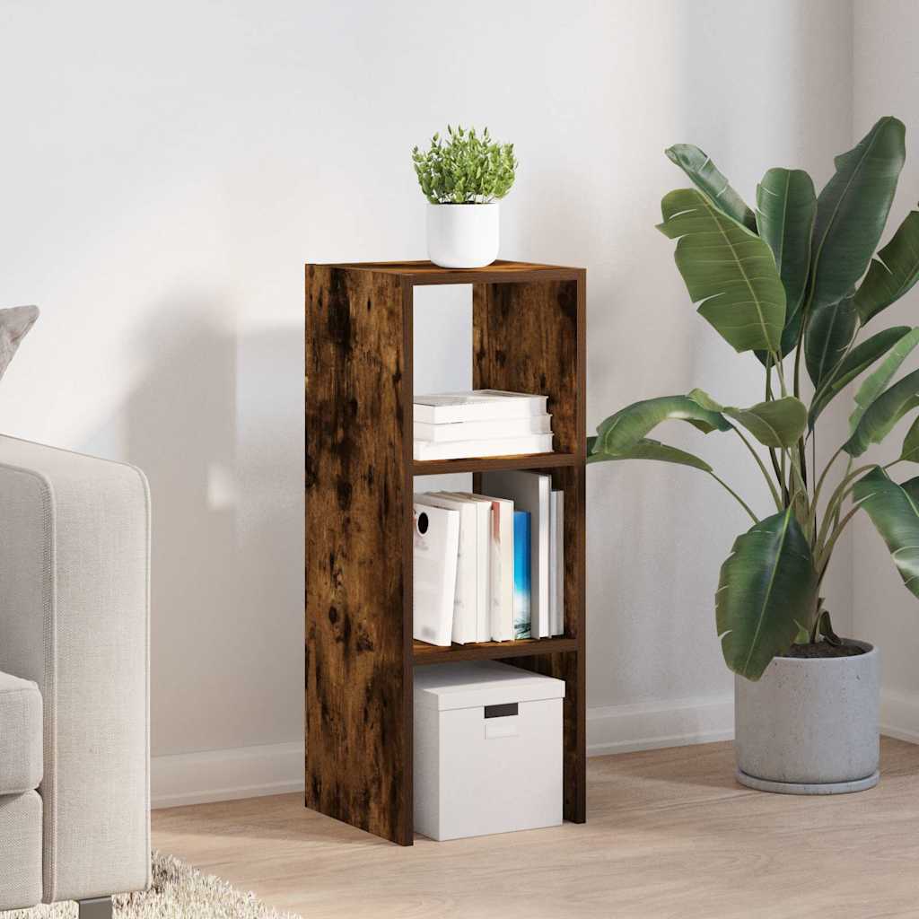 Libreria Impilabili Rovere Fumo 30x30x80 cm Legno Multistrato