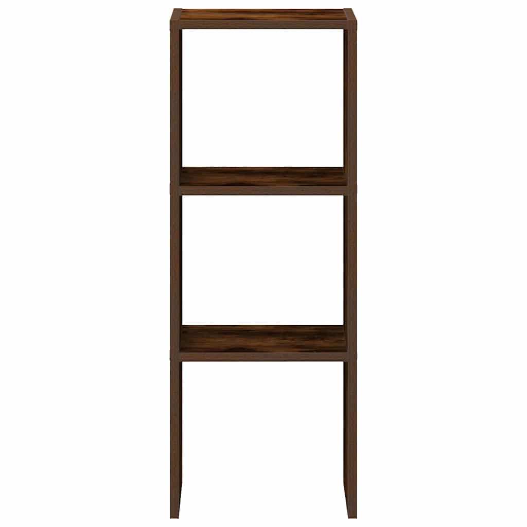 Libreria Impilabili Rovere Fumo 30x30x80 cm Legno Multistrato
