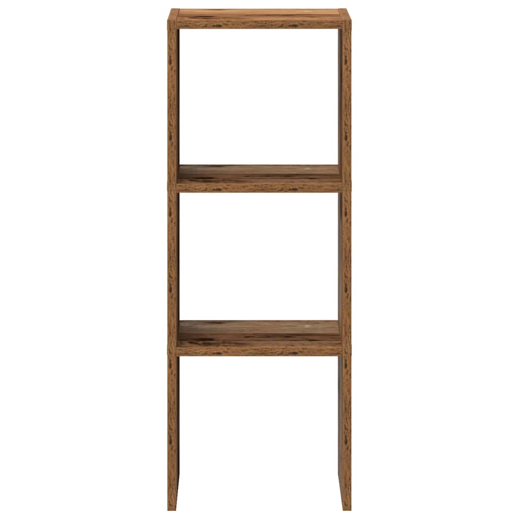 Libreria Impilabili Legno Antico 30x30x80 cm Legno Multistrato