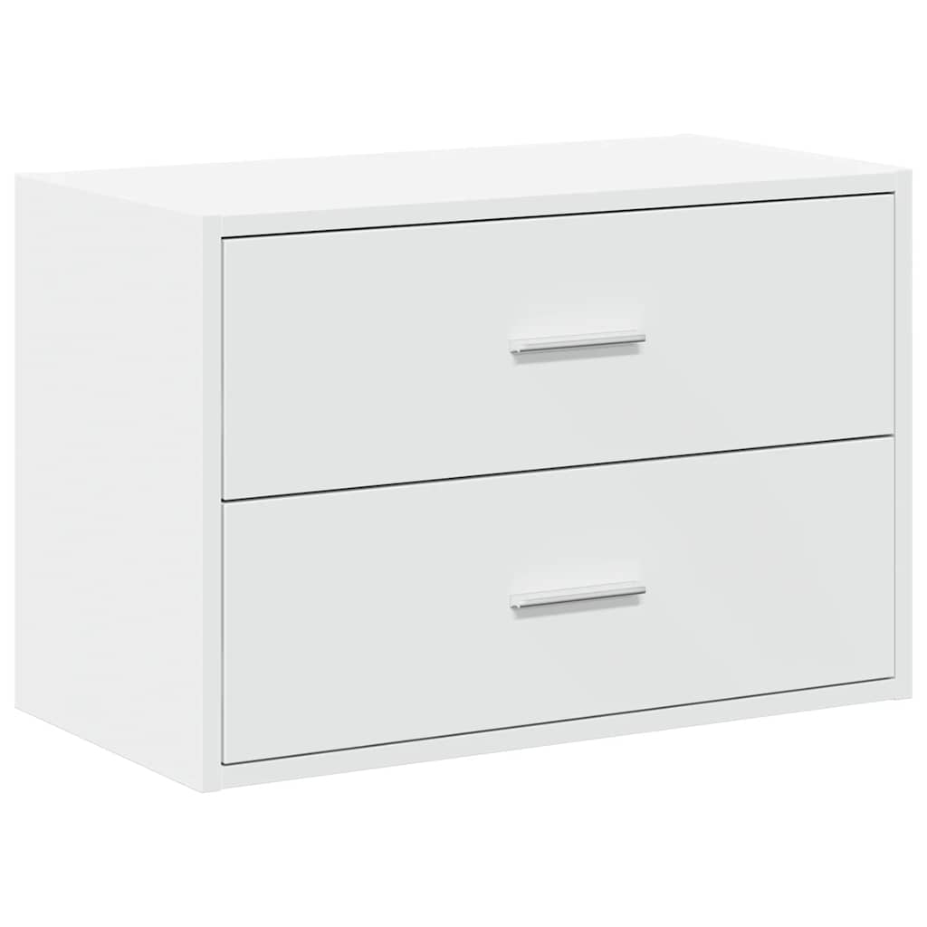 Armadio con 2 Cassetti Bianco 60x31x40 cm in Legno Multistrato