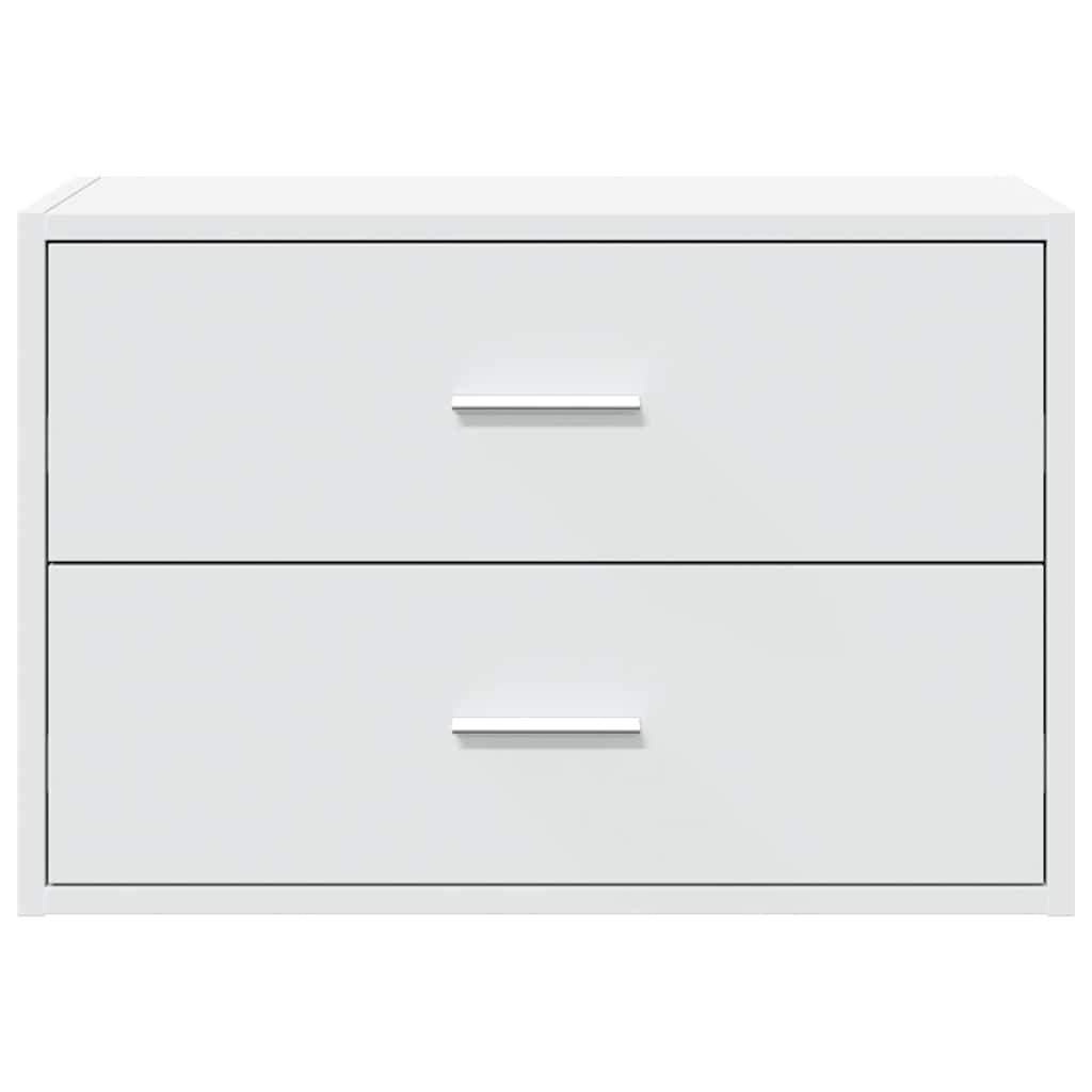 Armadio con 2 Cassetti Bianco 60x31x40 cm in Legno Multistrato