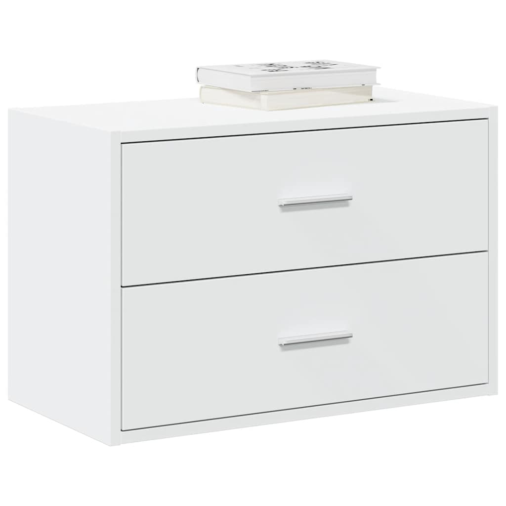 Armadio con 2 Cassetti Bianco 60x31x40 cm in Legno Multistrato