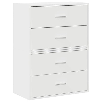 Armadi con 2 Cassetti 2 pz Bianchi 60x31x40cm Legno Multistrato