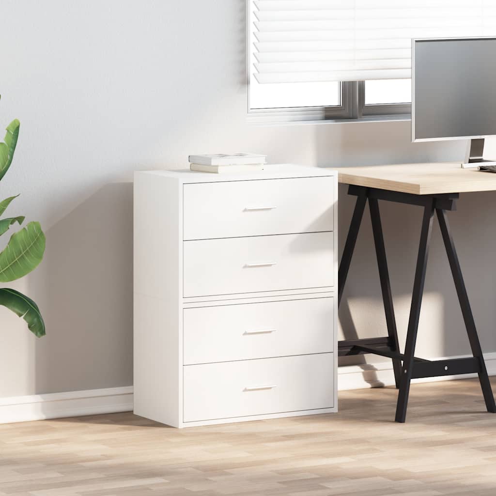 Armadi con 2 Cassetti 2 pz Bianchi 60x31x40cm Legno Multistrato