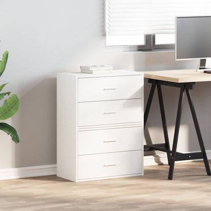 Armadi con 2 Cassetti 2 pz Bianchi 60x31x40cm Legno Multistrato