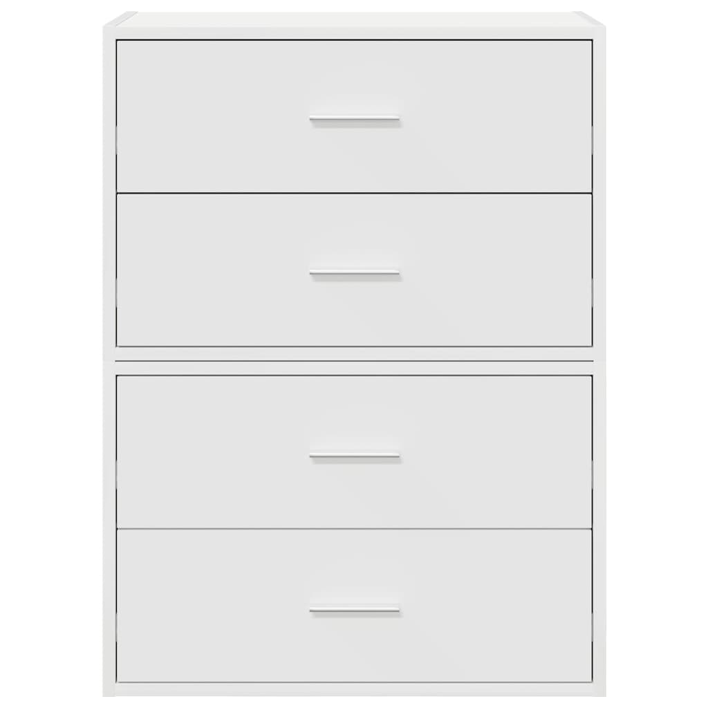 Armadi con 2 Cassetti 2 pz Bianchi 60x31x40cm Legno Multistrato