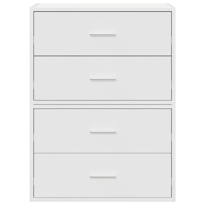 Armadi con 2 Cassetti 2 pz Bianchi 60x31x40cm Legno Multistrato