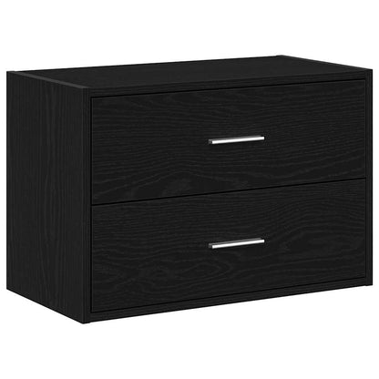Armadio con 2 Cassetti Rovere Nero 60x31x40 cm in Truciolato