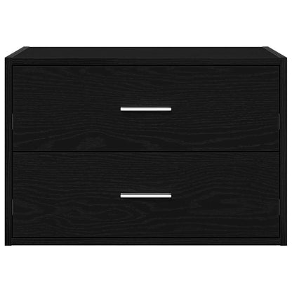 Armadio con 2 Cassetti Rovere Nero 60x31x40 cm in Truciolato
